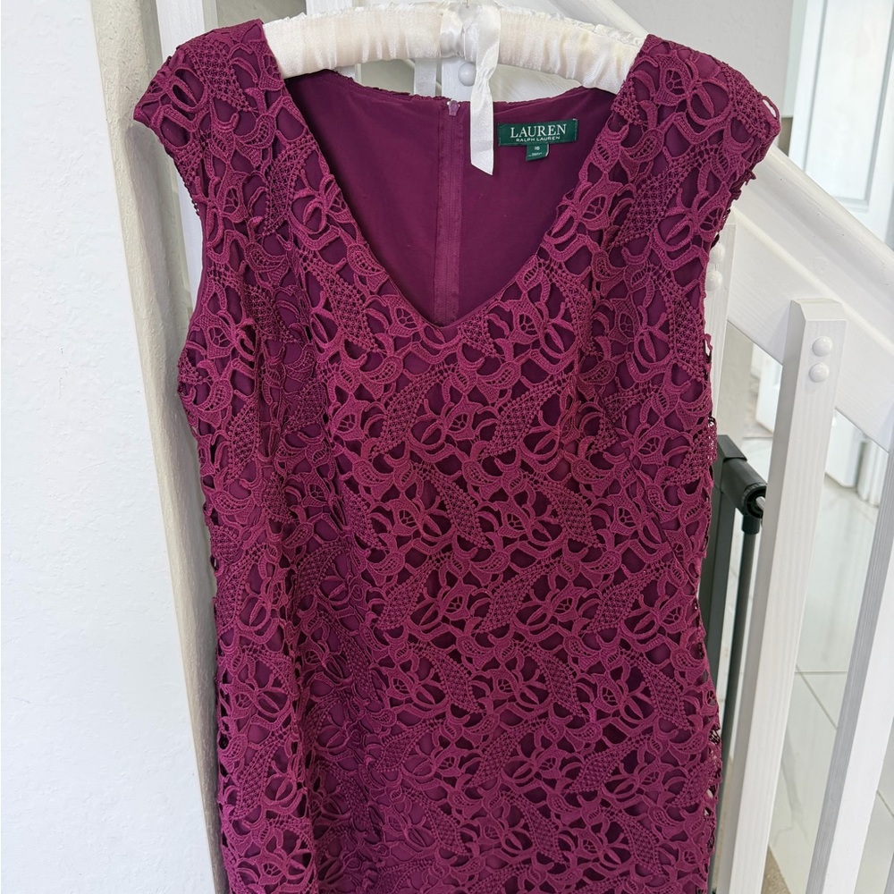 Ralph Lauren Magenta Lace Dress